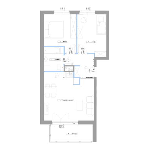 Plan 3 pok. 60m²
