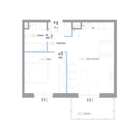 Plan 2 pok. 44m²