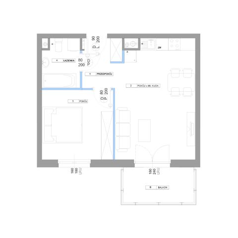 Plan 2 pok. 44m²
