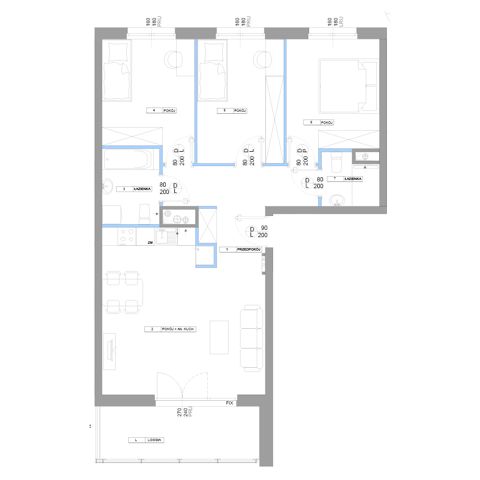 Plan 4 pok. 80m²