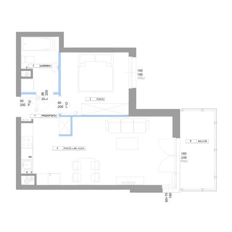 Plan 2 pok. 44m²