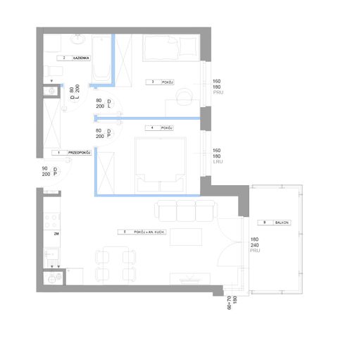 Plan 3 pok. 50m²
