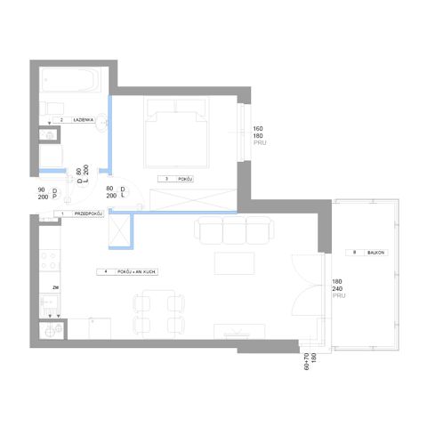 Plan 2 pok. 44m²