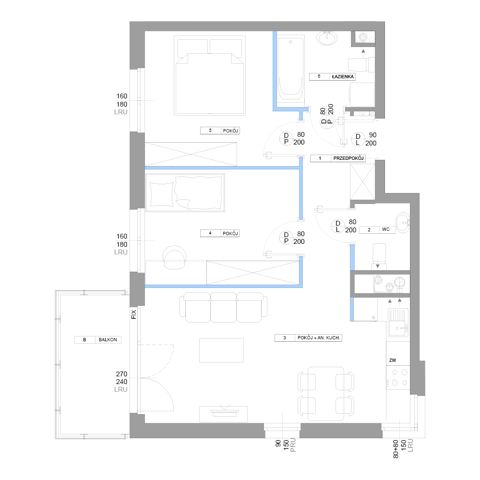 Plan 3 pok. 58m²