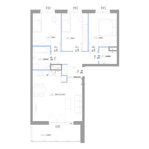 Plan 4 pok. 80m²