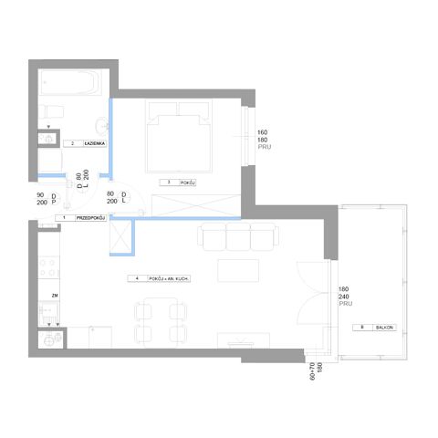 Plan 2 pok. 44m²