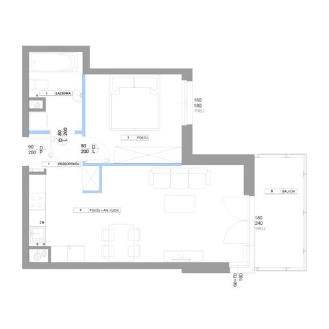 Plan 2 pok. 44m²