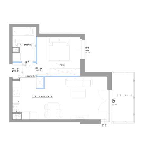 Plan 2 pok. 44m²