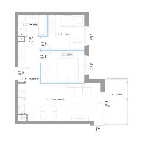 Plan 3 pok. 50m²
