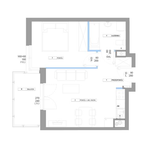 Plan 2 pok. 40m²