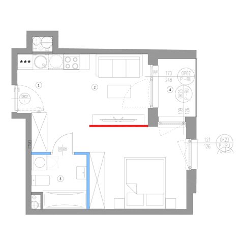 Plan 2 pok. 36m²