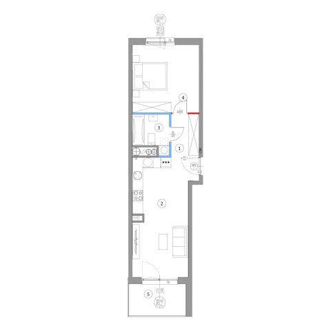 Plan 2 pok. 46m²