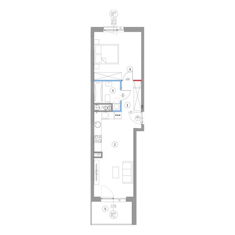 Plan 2 pok. 46m²