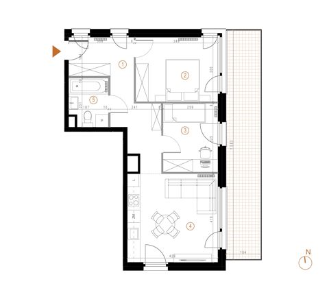 Plan 3 pok. 55m²