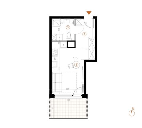 Plan 1 pok. 26m²