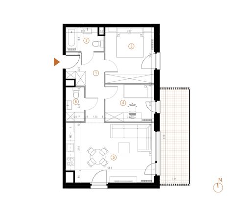 Plan 3 pok. 57m²