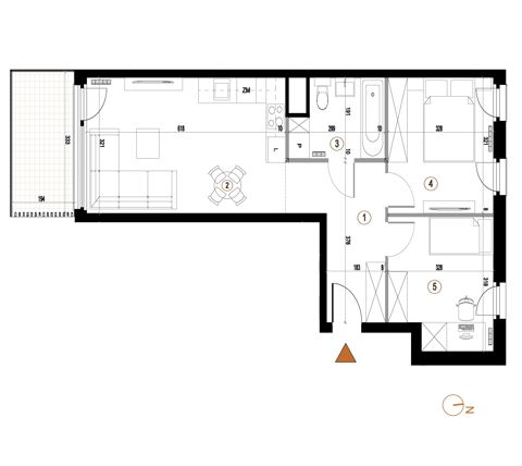 Plan 3 pok. 54m²