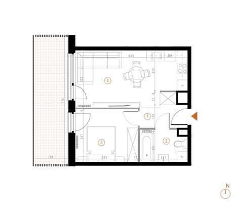 Plan 2 pok. 38m²