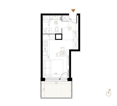 Plan 1 pok. 26m²
