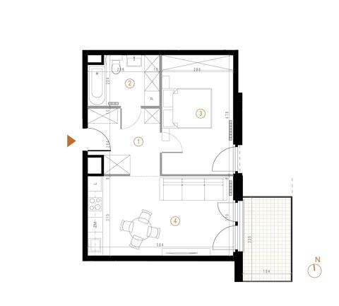Plan 2 pok. 45m²