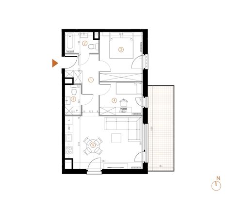 Plan 3 pok. 57m²