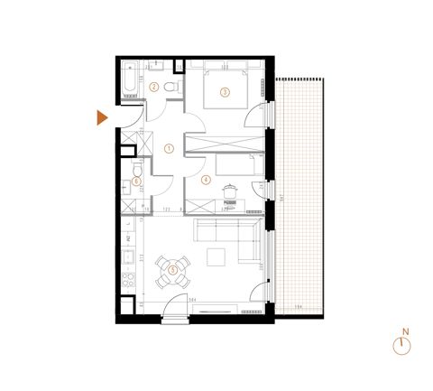 Plan 3 pok. 57m²