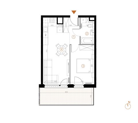 Plan 2 pok. 42m²