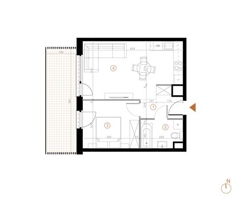 Plan 2 pok. 42m²