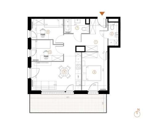 Plan 4 pok. 60m²