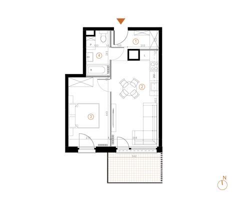 Plan 2 pok. 39m²