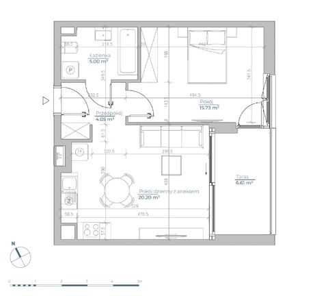 Plan 2 pok. 45m²