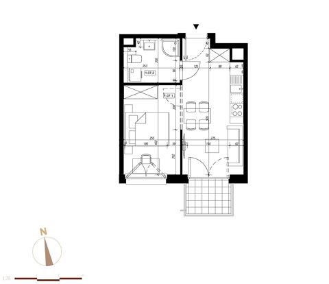 Plan 1 pok. 31m²