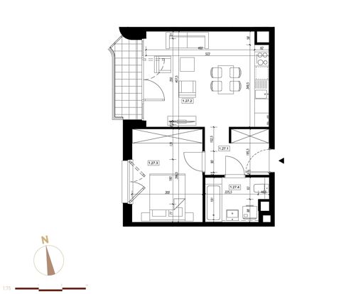Plan 2 pok. 42m²