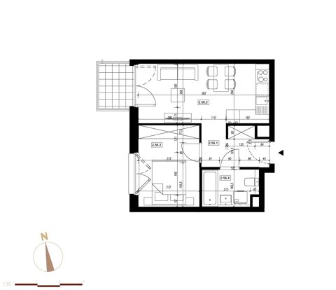 Plan 2 pok. 34m²