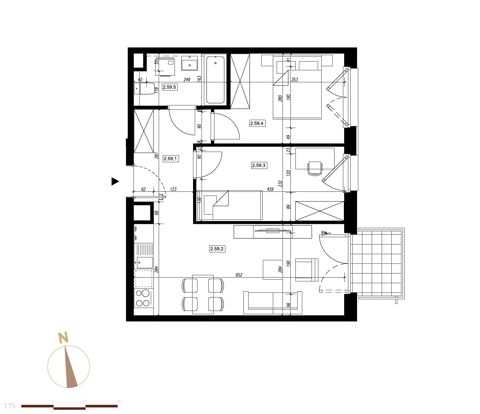 Plan 3 pok. 50m²