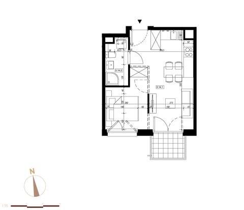 Plan 1 pok. 31m²