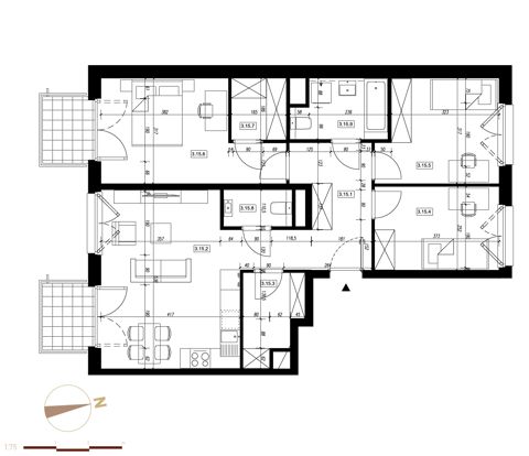 Plan 4 pok. 80m²