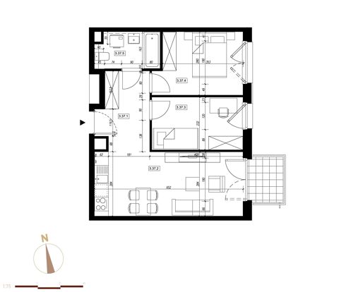 Plan 3 pok. 50m²