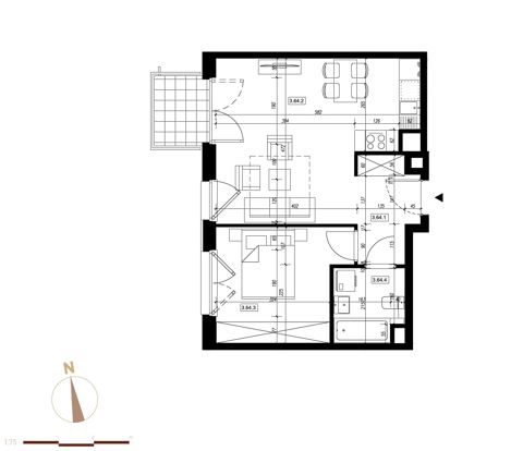 Plan 2 pok. 43m²