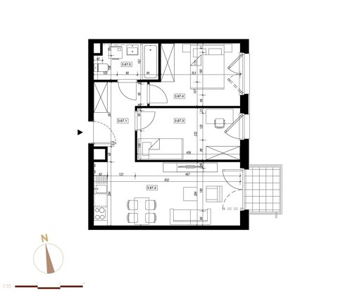 Plan 3 pok. 50m²