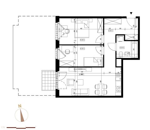 Plan 3 pok. 57m²