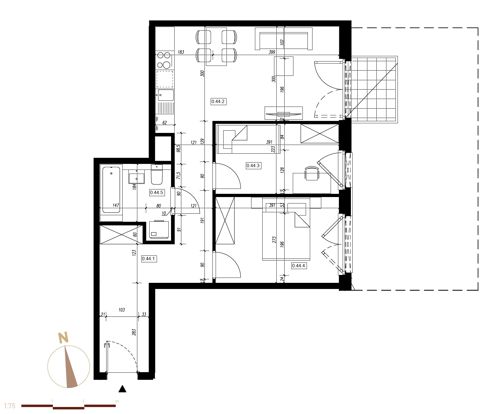 Plan 3 pok. 55m²