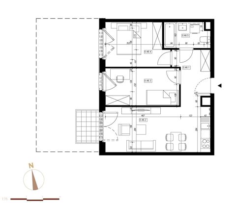 Plan 3 pok. 50m²