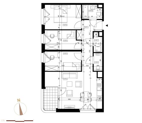 Plan 4 pok. 68m²