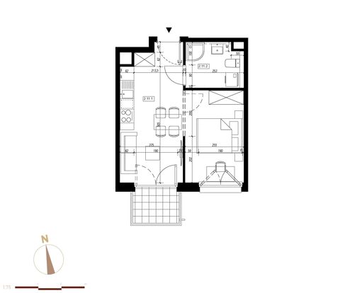 Plan 1 pok. 31m²