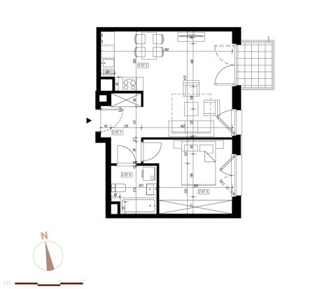 Plan 2 pok. 43m²