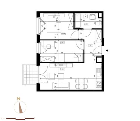 Plan 3 pok. 50m²