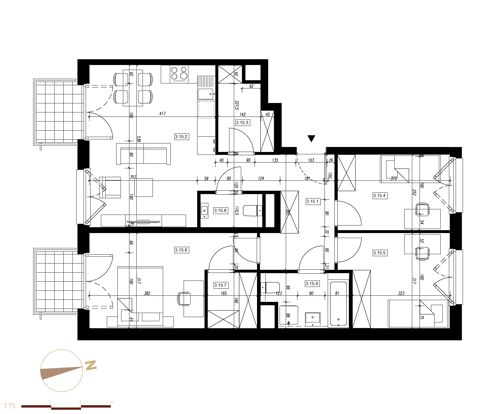 Plan 4 pok. 80m²