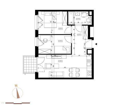Plan 3 pok. 50m²