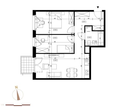Plan 3 pok. 57m²